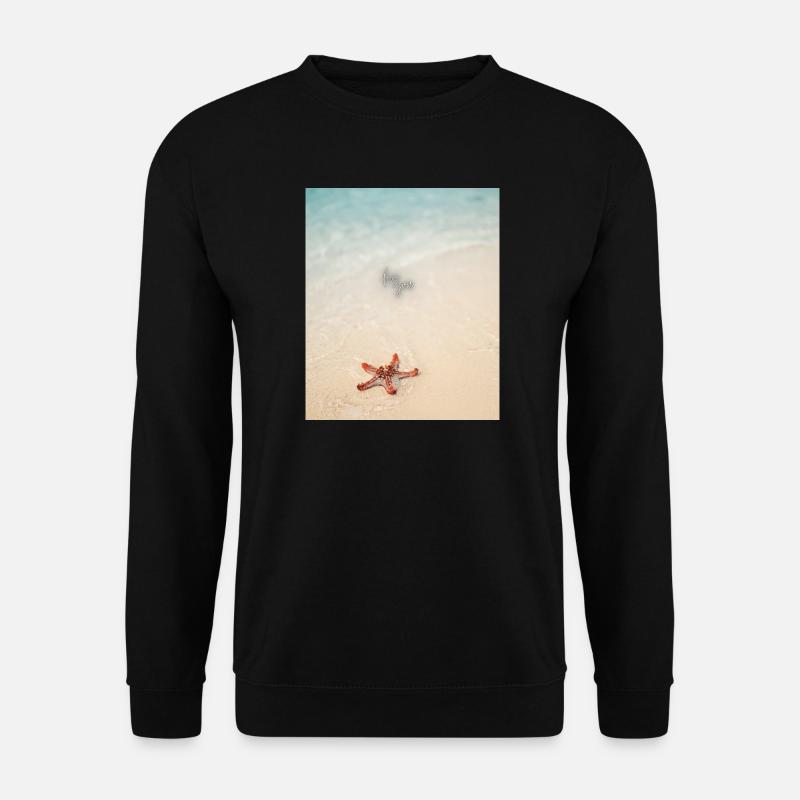 Liebe am Strand und Seesterne - Unisex Pullover - Schwarz