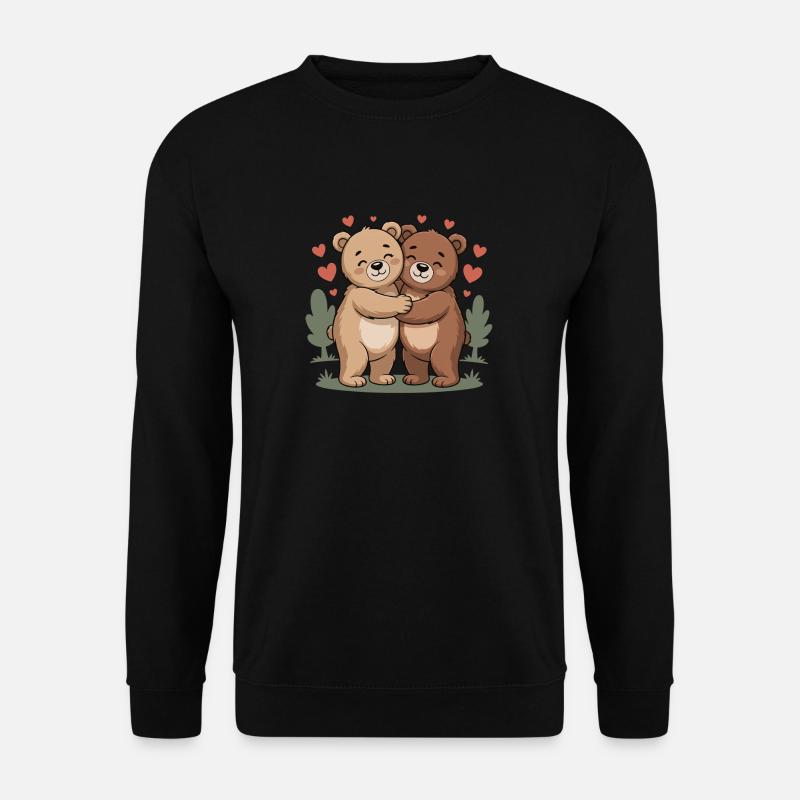 Bär Paar Herz - Unisex Pullover - Schwarz