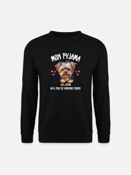 Yorkshire Terrier Humor-Pyjamas - Unisex Pullover - Schwarz