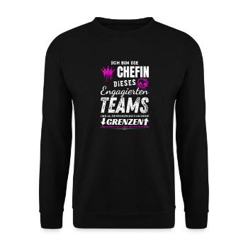 Chefin dieses Engagierten Teams Chefin Geschenke - Unisex Sweatshirt - black - Front - Alina (178cm) & Michal (187cm)