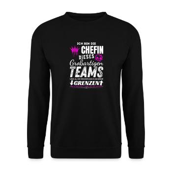 Chefin dieses Großartigen Teams Chefin Geschenke - Unisex Sweatshirt - black - Front - Alina (178cm) & Michal (187cm)