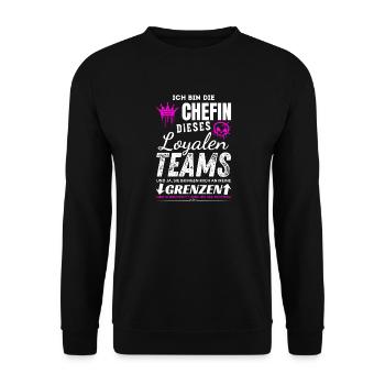 Chefin dieses Loyalen Teams Chefin Geschenke - Unisex Sweatshirt - black - Front - Alina (178cm) & Michal (187cm)