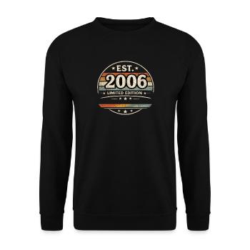 2006 Limited Edition Vintage Geburtstag - Unisex Pullover - Schwarz - Vorne - Alina (178cm) & Michal (187cm)