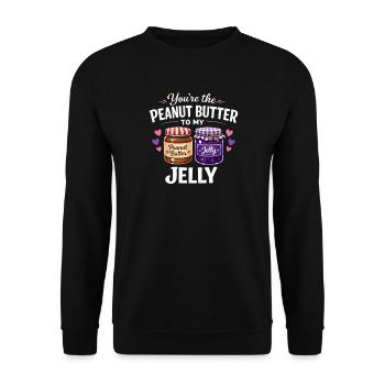 Beurre de cacahuète pour mes couples assortis à la confiture - Sweat-shirt Unisexe - noir - Devant - Alina (178cm) & Michal (187cm)