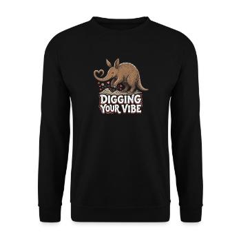 Aimer ton ambiance Jeu de mots drôle Fourmilier Fourmilier Drôle - Sweat-shirt Unisexe - noir - Devant - Alina (178cm) & Michal (187cm)