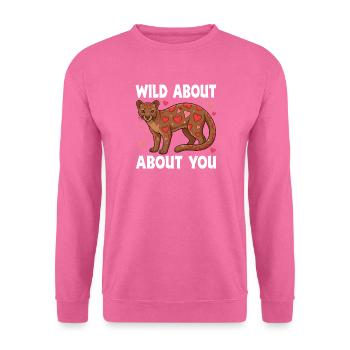 Wild About You Fossa Animal Valentine Liebeswortspiel - Unisex Pullover - Pink - Vorne