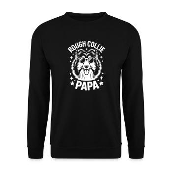 Langhaarcollie Sprüche Langhaarcollie Geschenk - Unisex Pullover - Schwarz - Vorne - Alina (178cm) & Michal (187cm)