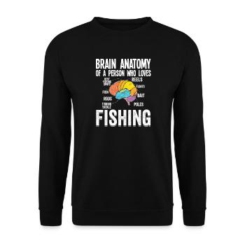 Anatomie du cerveau d’un amateur de pêche - Sweat-shirt Unisexe - noir - Devant - Alina (178cm) & Michal (187cm)