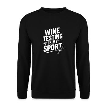 Weintests sind mein Sport - Unisex Pullover - Schwarz - Vorne - Alina (178cm) & Michal (187cm)
