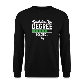 Bachelor-Abschluss-Laden - Unisex Pullover - Schwarz - Vorne - Alina (178cm) & Michal (187cm)