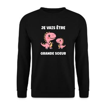 Je vais être grande sœur - Sweat-shirt Unisexe - noir - Devant - Alina (178cm) & Michal (187cm)