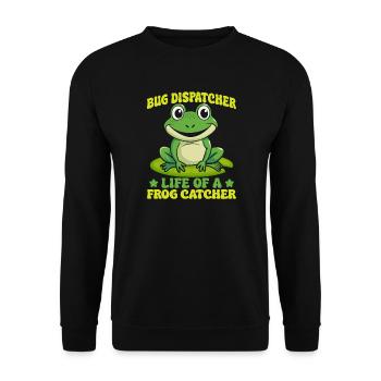 Frog Catcher Bug Dispatcher Life Of A Catcher Frog - Unisex Sweatshirt - black - Front - Alina (178cm) & Michal (187cm)