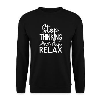 Pilates Enthusiasts Stop Thinking & Just Relax - Unisex Sweatshirt - black - Front - Alina (178cm) & Michal (187cm)