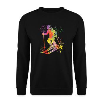 Alpine skiing Winter sports Nordic skiing - Unisex Sweatshirt - black - Front - Alina (178cm) & Michal (187cm)