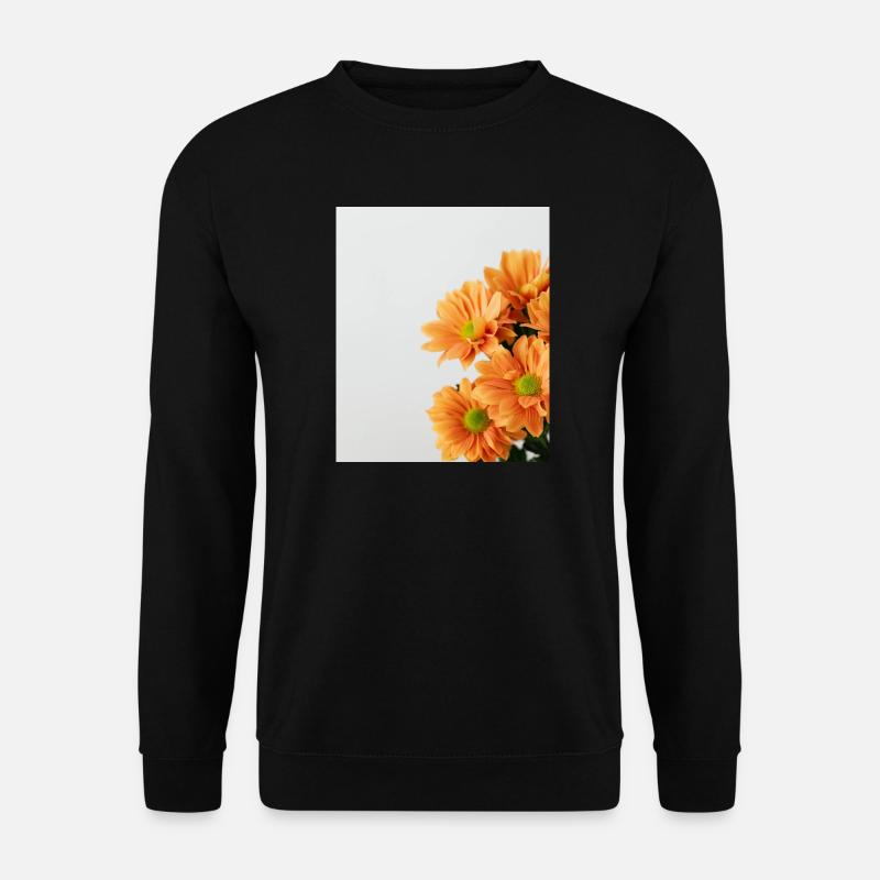 Daisy Orange Floral - Unisex Sweatshirt - black