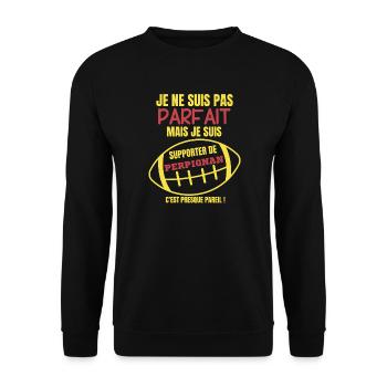 Supporter de Perpignan Humour - Sweat-shirt Unisexe - noir - Devant - Alina (178cm) & Michal (187cm)