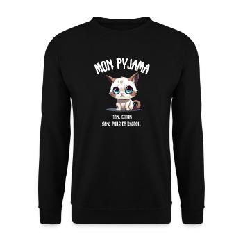 Pyjama Poils de Ragdoll Humour - Sweat-shirt Unisexe - noir - Devant - Alina (178cm) & Michal (187cm)