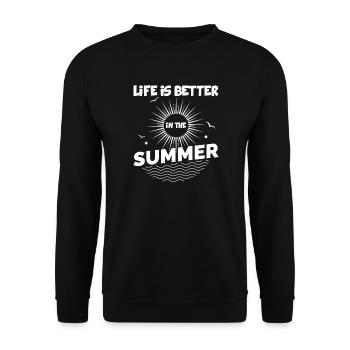 Life better in summer - Unisex Sweatshirt - black - Front - Alina (178cm) & Michal (187cm)