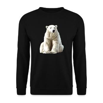 Polarbär im Eislicht - Unisex Sweatshirt - black - Front - Alina (178cm) & Michal (187cm)