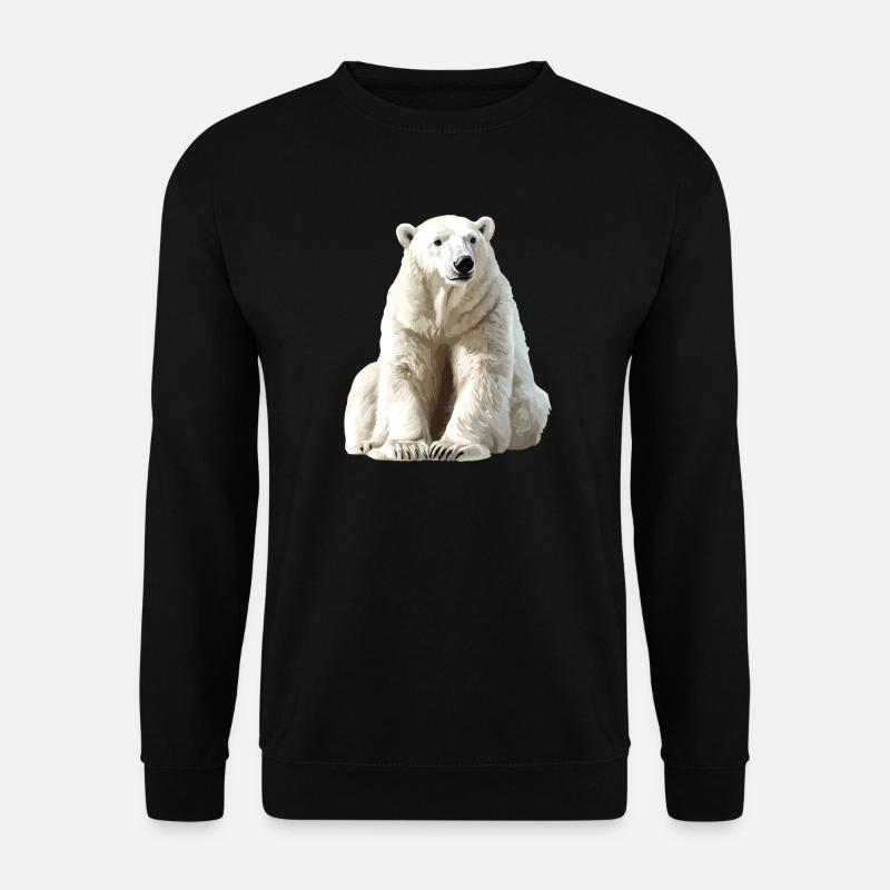 Polarbär im Eislicht - Unisex Sweatshirt - black