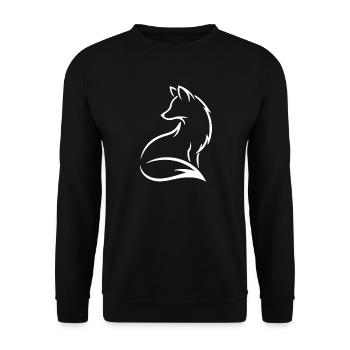 Silhouette de renard - Art de lignes de la faune Nature Design - Sweat-shirt Unisexe - noir - Devant - Alina (178cm) & Michal (187cm)