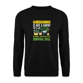 Pflanzenliebhaber Lustig Gartenarbeit Hobby - Unisex Pullover - Schwarz - Vorne - Alina (178cm) & Michal (187cm)