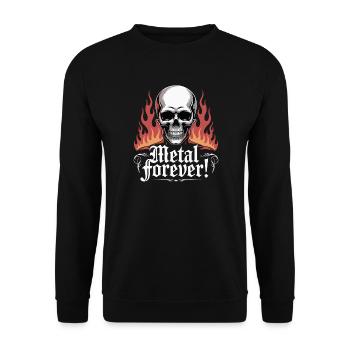 Metal Forever Skull Flame - Unisex Sweatshirt - black - Front - Alina (178cm) & Michal (187cm)