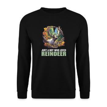 Reindeer Reindeer - Unisex Sweatshirt - black - Front - Alina (178cm) & Michal (187cm)