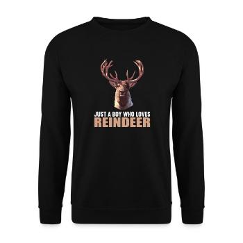 Reindeer Reindeer - Unisex Sweatshirt - black - Front - Alina (178cm) & Michal (187cm)