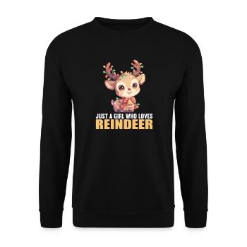 Reindeer Reindeer - Unisex Sweatshirt - black - Front - Alina (178cm) & Michal (187cm)
