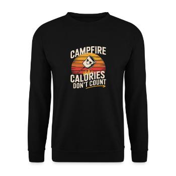 Campfire Calories Don't Count Funny Marshmallow - Unisex Sweatshirt - black - Front - Alina (178cm) & Michal (187cm)