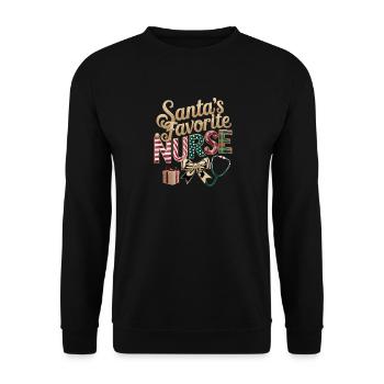 Le motif préféré du Père Noël de l’infirmière pour - Sweat-shirt Unisexe - noir - Devant - Alina (178cm) & Michal (187cm)