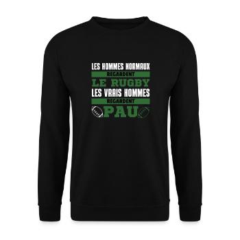 Supporter Rugby Pau Humour - Unisex Sweatshirt - black - Front - Alina (178cm) & Michal (187cm)