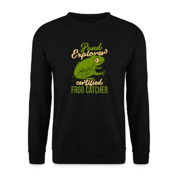 Frog Catcher Pond Explorer Certified Frog - Unisex Sweatshirt - black - Front - Alina (178cm) & Michal (187cm)