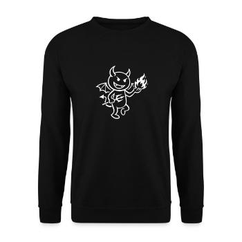Fire Demon with Flame Ball - Devil - Unisex Sweatshirt - black - Front - Alina (178cm) & Michal (187cm)