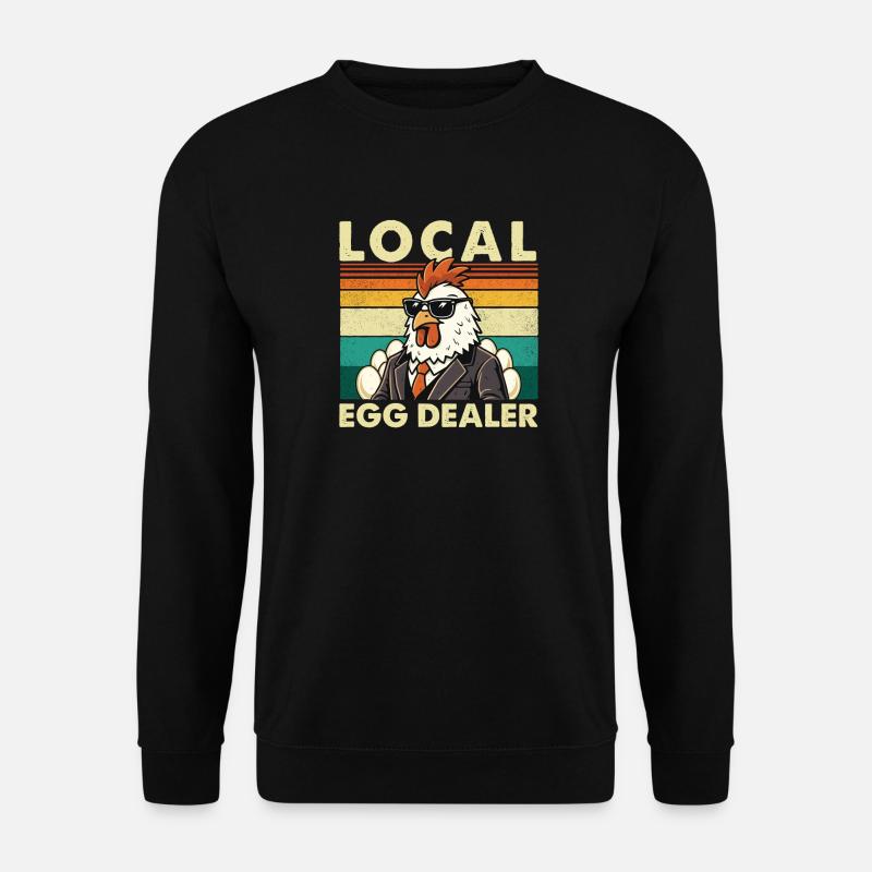 Lokaler Eierhändler Hähnchen-Oster-Bauernspaß - Unisex Pullover - Schwarz