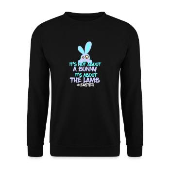 Oster Bunny vs Lamb Design - Unisex Pullover - Schwarz - Vorne - Alina (178cm) & Michal (187cm)