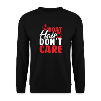 Boat Hair Don’t Care - Unisex Pullover - Schwarz - Vorne - Alina (178cm) & Michal (187cm)