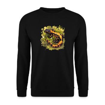 Fire Salamander Salamander - Unisex Sweatshirt - black - Front - Alina (178cm) & Michal (187cm)