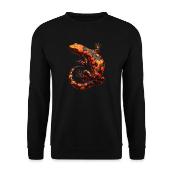 Fire Salamander Salamander - Unisex Sweatshirt - black - Front - Alina (178cm) & Michal (187cm)