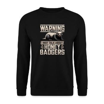 Funny Honey Badger - Unisex Pullover - Schwarz - Vorne - Alina (178cm) & Michal (187cm)