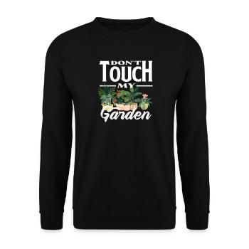 Don't Touch My Garden Pflanzenliebhaber Pflanzen - Unisex Pullover - Schwarz - Vorne - Alina (178cm) & Michal (187cm)