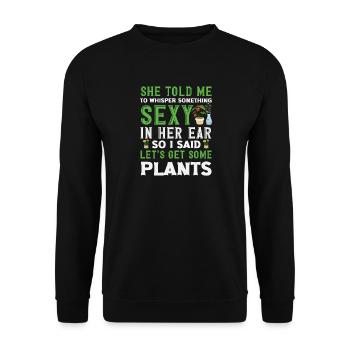 Let's Get Some Plants Funny Plant Lover - Unisex Sweatshirt - black - Front - Alina (178cm) & Michal (187cm)