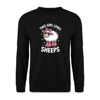 Schafe Sprüche Schaf Lustiges Schafe Geschenk  - Unisex Pullover - Schwarz - Vorne - Alina (178cm) & Michal (187cm)