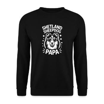 Expressions du chien de berger des Shetland, drôle de cadeau Sheltie - Sweat-shirt Unisexe - noir - Devant - Alina (178cm) & Michal (187cm)