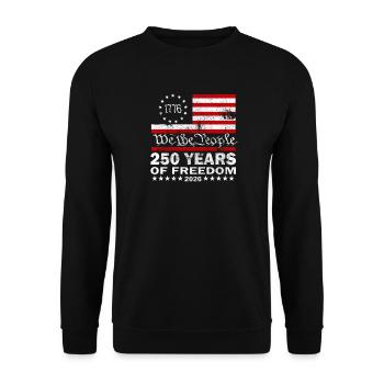 Patriotische 250 Jahre Freiheit 2026 - Unisex Pullover - Schwarz - Vorne - Alina (178cm) & Michal (187cm)