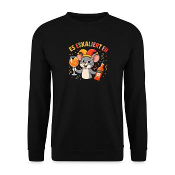 Souris de carnaval, ça s’intensifie, eh, fête fastnacht - Sweat-shirt Unisexe - noir - Devant - Alina (178cm) & Michal (187cm)