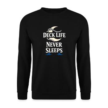 Seemannschaftsgeschenk Für Deckhand Ocean Work - Unisex Pullover - Schwarz - Vorne - Alina (178cm) & Michal (187cm)