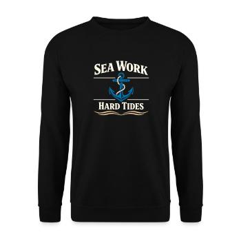 Seemannschaftsgeschenk Für Deckhand Ocean Work - Unisex Pullover - Schwarz - Vorne - Alina (178cm) & Michal (187cm)