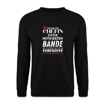 Chefin dieser Motivierten Bande Chefin Geschenke - Sweat-shirt Unisexe - noir - Devant - Alina (178cm) & Michal (187cm)